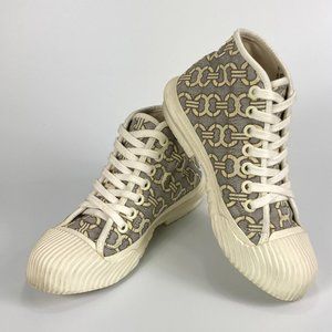 Tory Burch®, High Top Sneakers, "Buddy" Jacquard,  Sz 7,